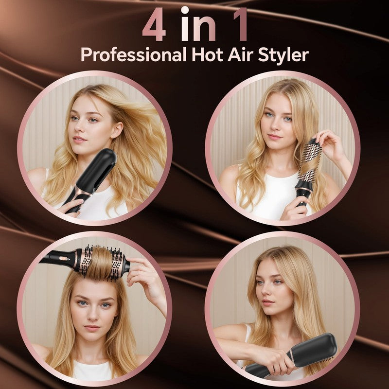 Hair Dryer Brush, Black Blow Dryer Brush, Curly, Dry, Oval Hot Air Brush3
