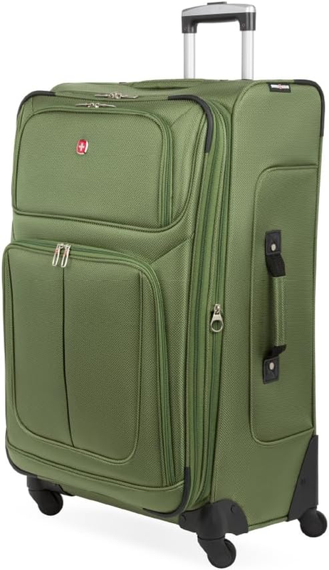 Sion Large Checked Softside Expandable Spinner Travel Suitcase Evergreen10