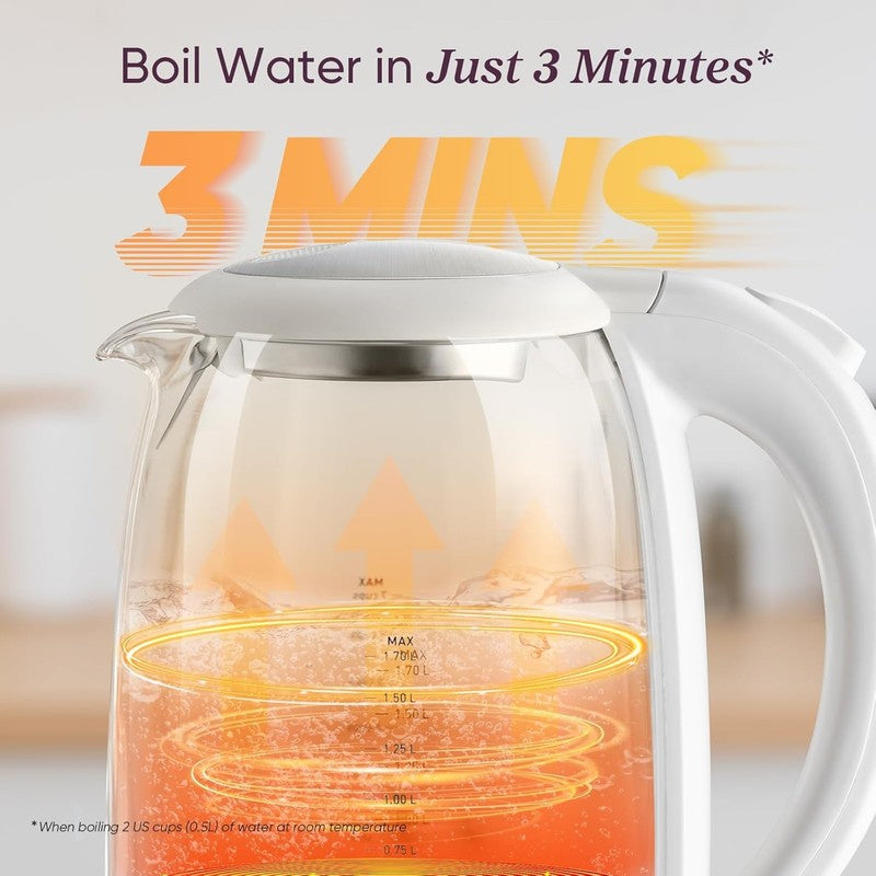 Electric Kettle, No Plastic Filter & Spout, Tea Kettle & Hot Water Boiler for Co3