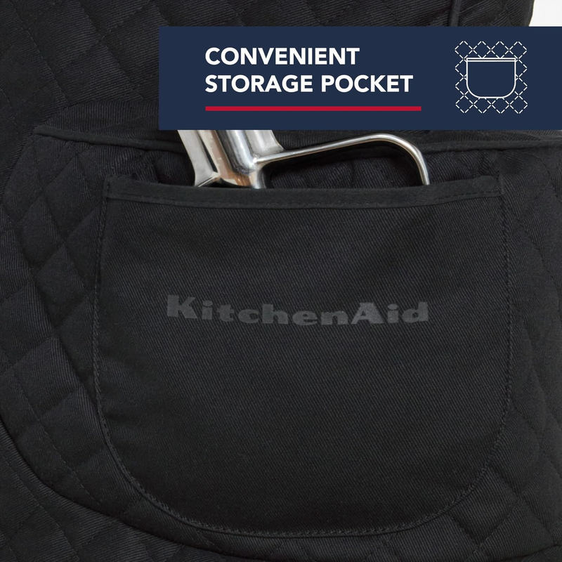 KitchenAid Tilt Head Stand Mixer Cover Quilted Cotton Storage Pocket Black3