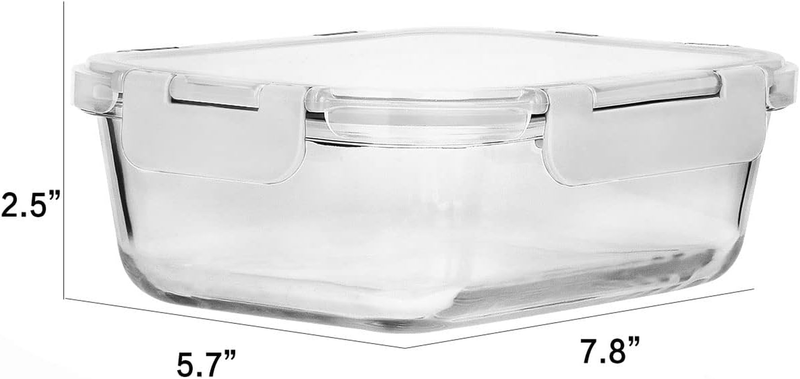 8 Pack 30oz Glass Meal Prep Containers Airtight Lids White1