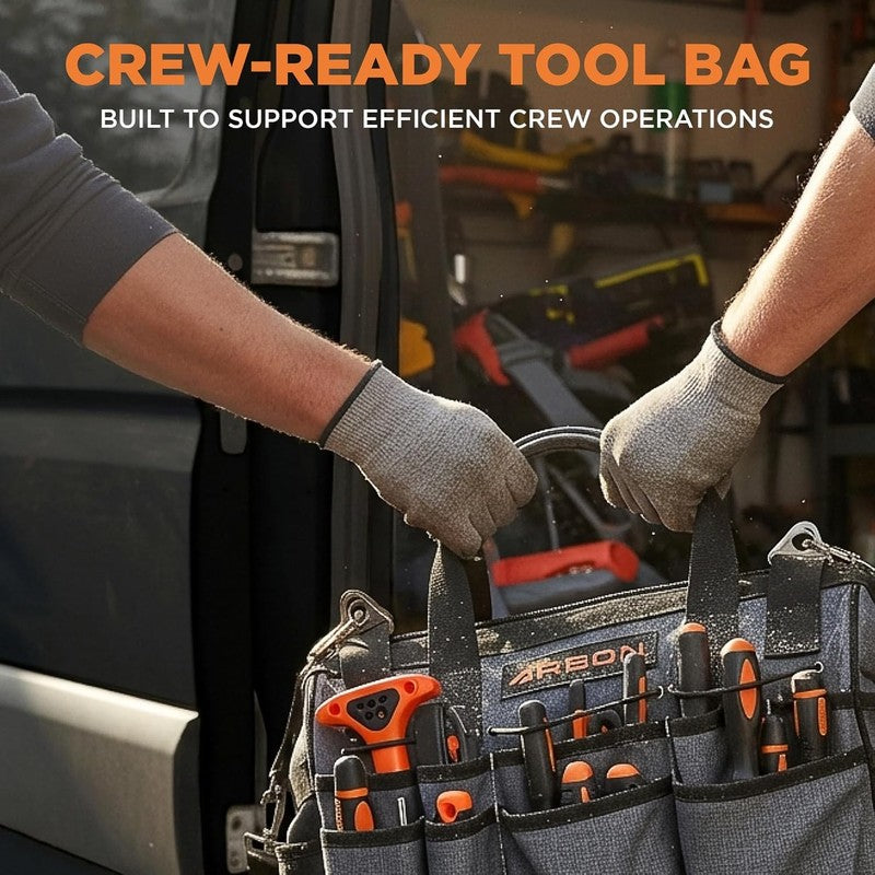 Heavy Duty Tool Bag 34 Pockets Waterproof Organizer for Electricians & Mechanics2
