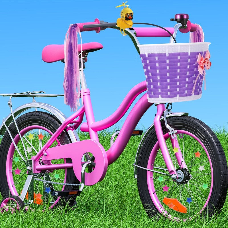 5Pcs Girl'S Bicycle Basket Streamers Set, Kid'S Bicycle Basket, Bike Bell and St2