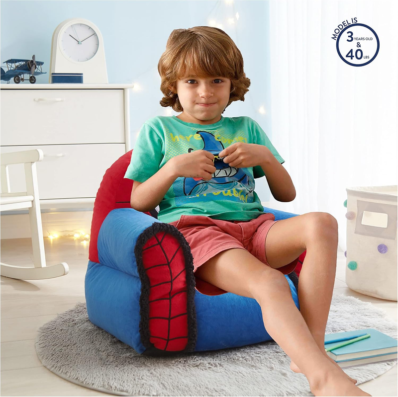 Spiderman Bean Bag Chair Red Medium Kids 3+ Sherpa Trim Polyester5