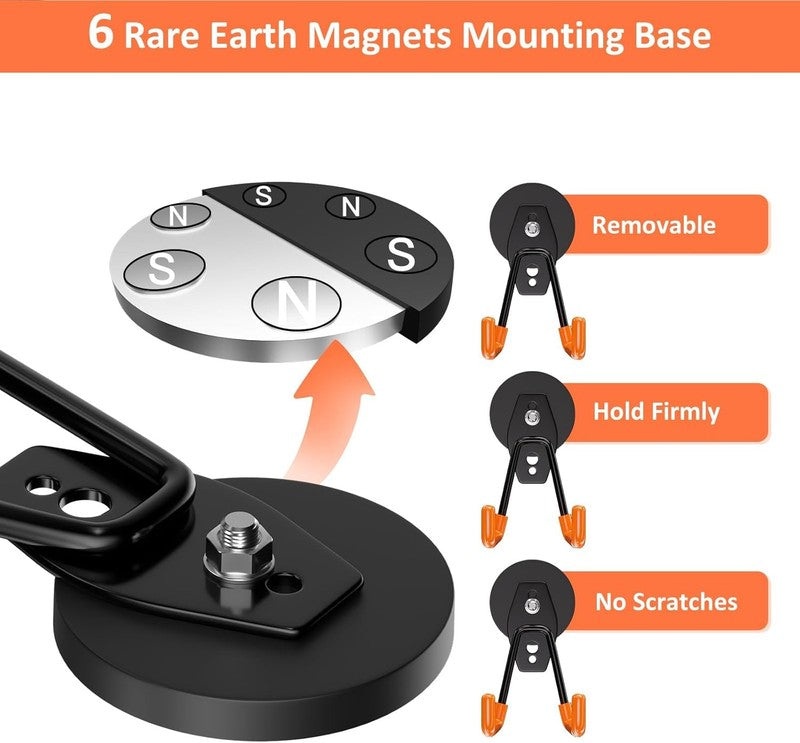 4 Pack Heavy Duty Magnetic Hooks Strong Magnet Garage Utility Storage2