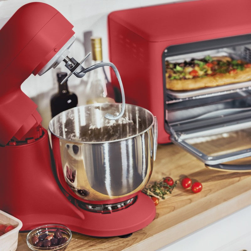 Beautiful 5.3 QT Stand Mixer w/ Flat Beater, Dough Hook by Drew Barrymore Red5