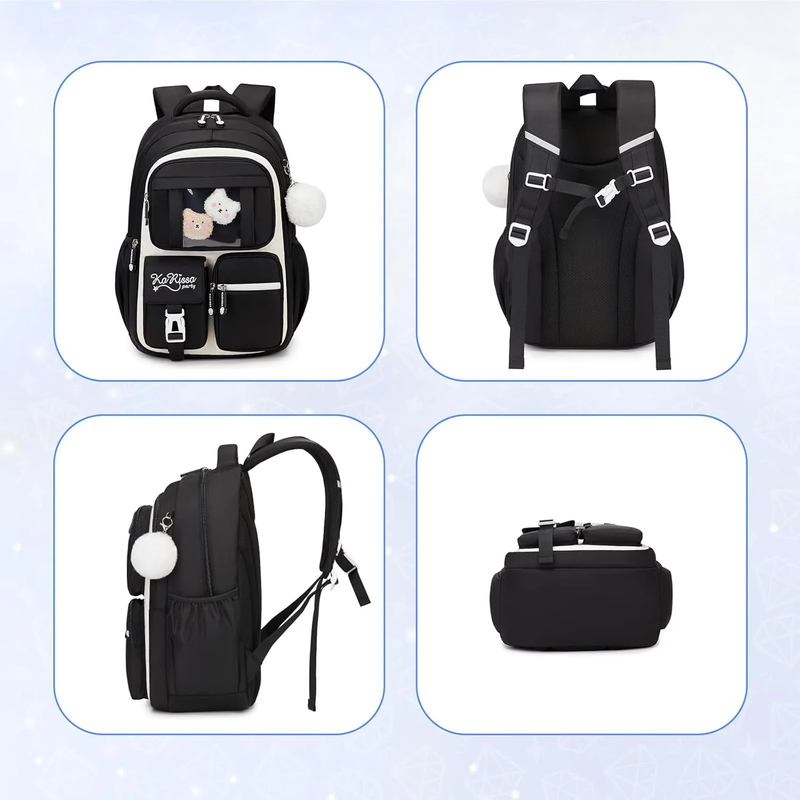 Girls Kawaii Ita Backpack Kids School Bookbag Black3