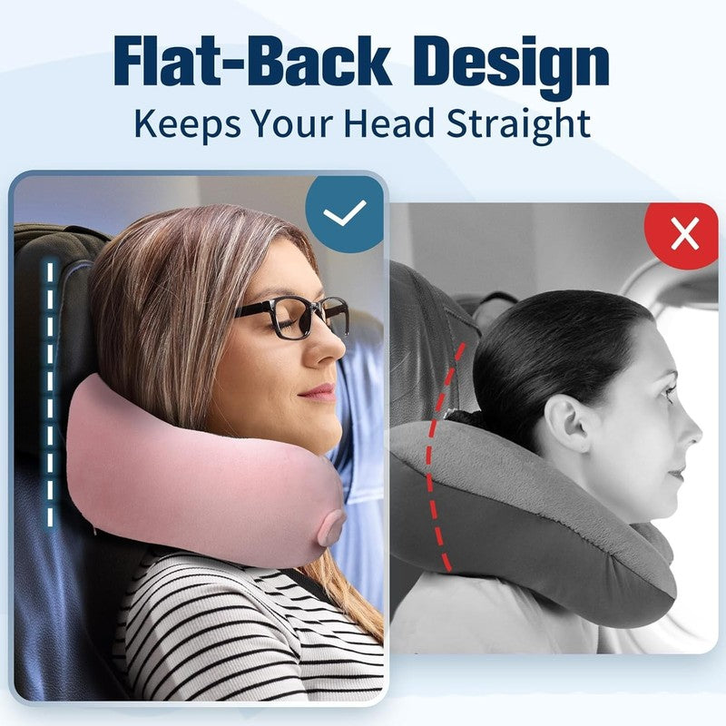 Adjustable 100% Memory Foam Travel Neck Pillow w/ Eye Mask, Earplugs & Bag3