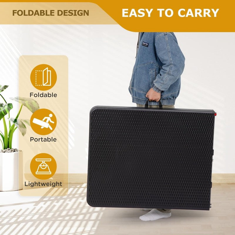 6Ft Folding Tables,Plastic Resin Table with Collapsible Alloy Steel Frame,Plasti6