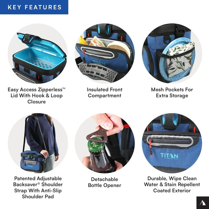 12 Can 8 QT Capacity Zipperless Soft Cooler, Ocean Blue6