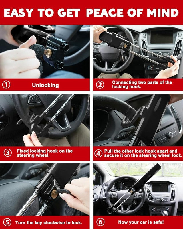 Steering Wheel Lock Anti Theft Car Device Heavy Duty Security Car Lock Antitheft5