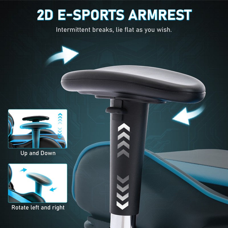Game Chair,Ergonomically Designed Computer Chair with Headrest and 2D Armrests,W3