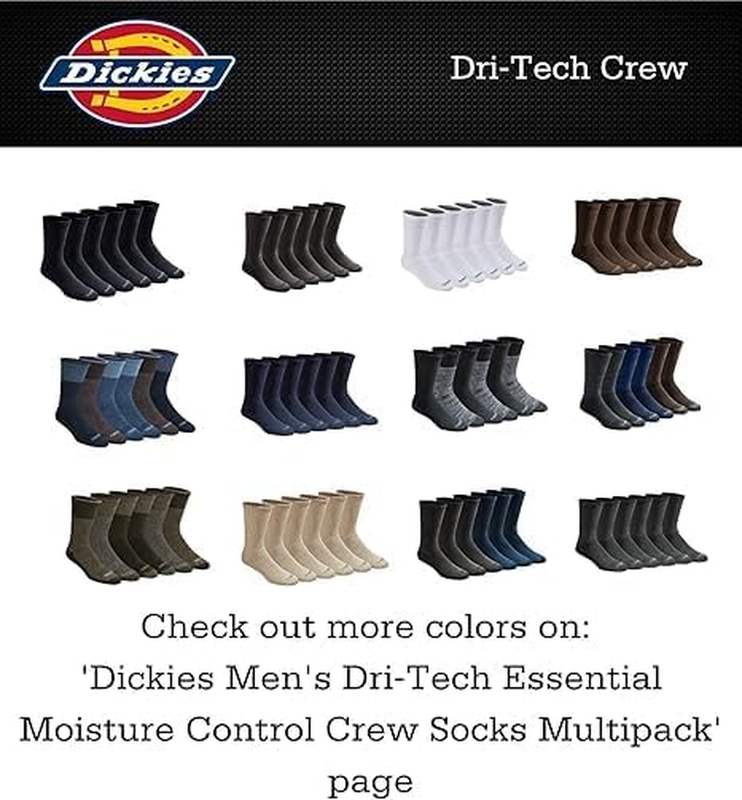 Men's Dri Tech Crew Socks Moisture Control M XXL 6 12 18 Pairs4