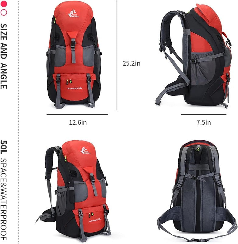 50L Hiking Backpack, Water Resistant Lightweight Outdoor Sport Daypack Travel Ba1