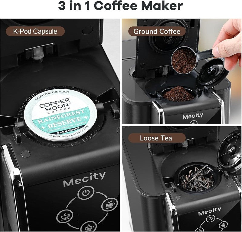 3 in 1 Single Serve Coffee Maker K Cup Compatible 6 10oz 50oz Dark Grey2