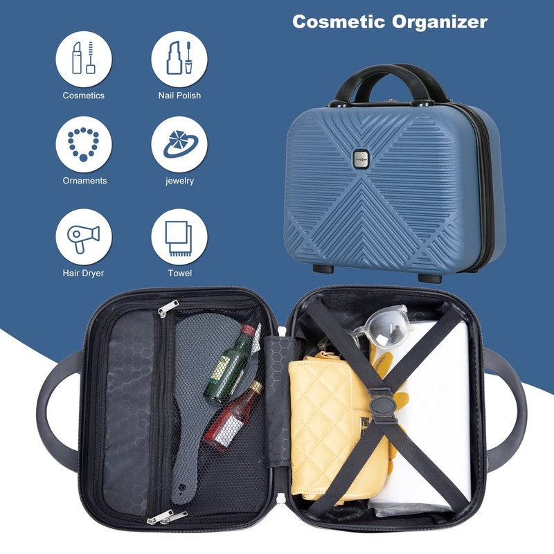 2 Piece Lightweight Hardside Luggage Set with Spinner Wheels   Blue3