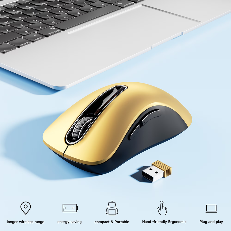 2.4GHz Wireless Mouse 1200 DPI 5 Button USB Receiver PC Laptop Bumblebee7