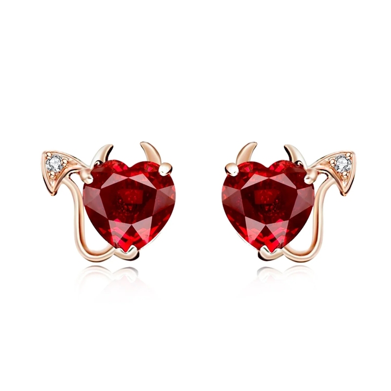 18K Gold Plated Ruby Devil Earrings for Women10