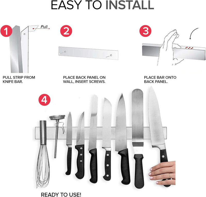 18 Inch Stainless Steel Magnetic Knife Bar   Use as Knife Holder, Rack, Strip, K2
