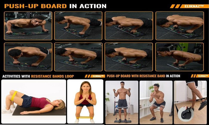 25 in 1 Portable Push Up Board Gym Kit Foldable Workout Set with Accessories9