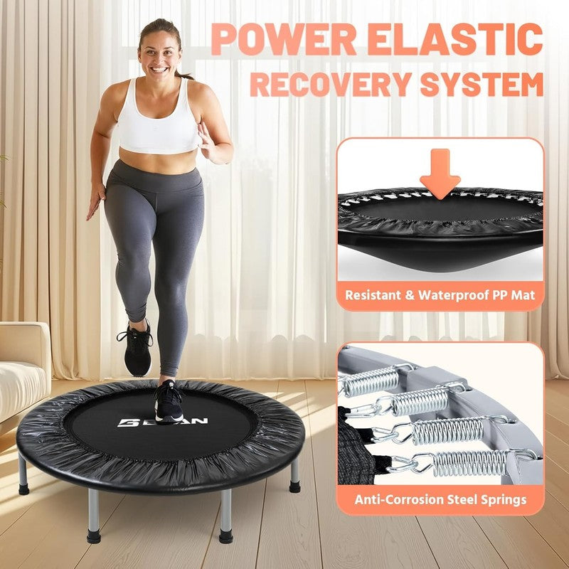 Foldable Mini Fitness Trampoline with Safety Pad for Indoor/Outdoor Workouts1