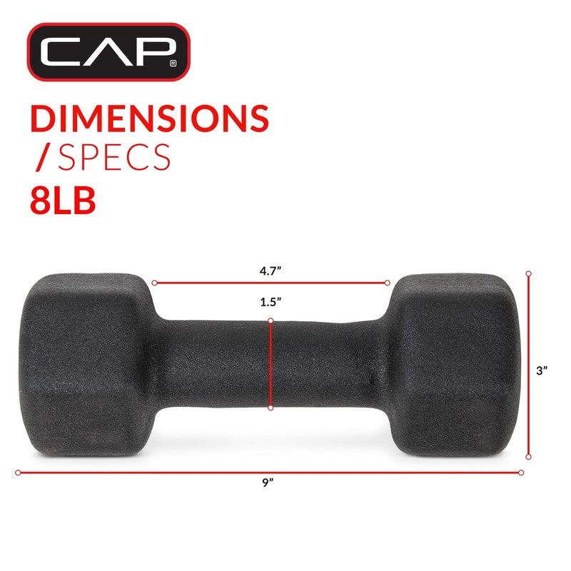 Barbell 32 Lb Neoprene Dumbbell Set with Rack, Black6