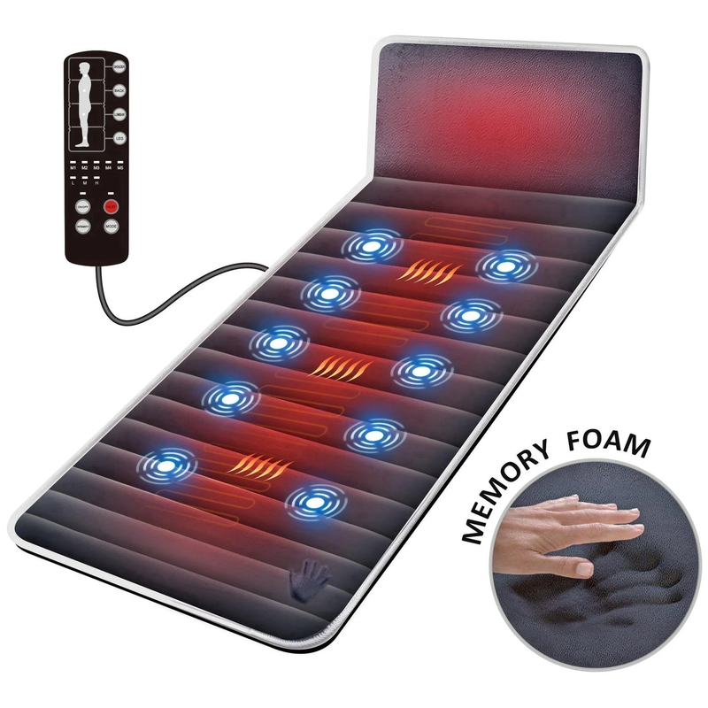 Massage Pad with Heat,Memory Foam Back Massager with Adjustable Intensity, Gift5