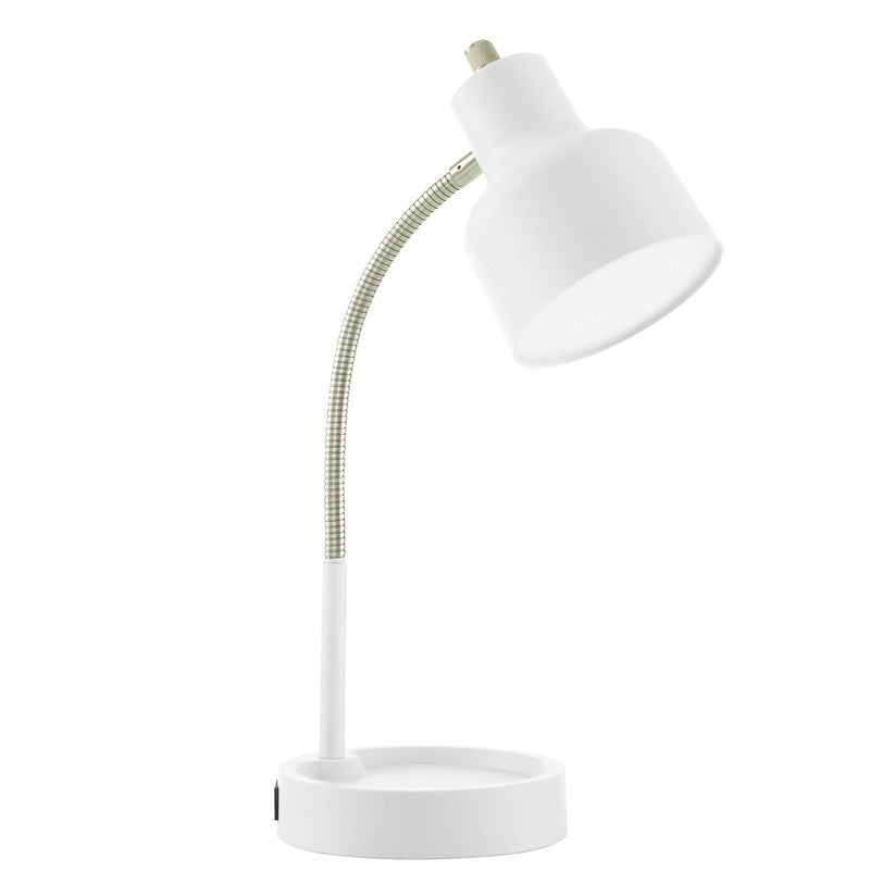 17in LED Desk Lamp Adjustable Flexible Neck AC Outlet Storage Base11