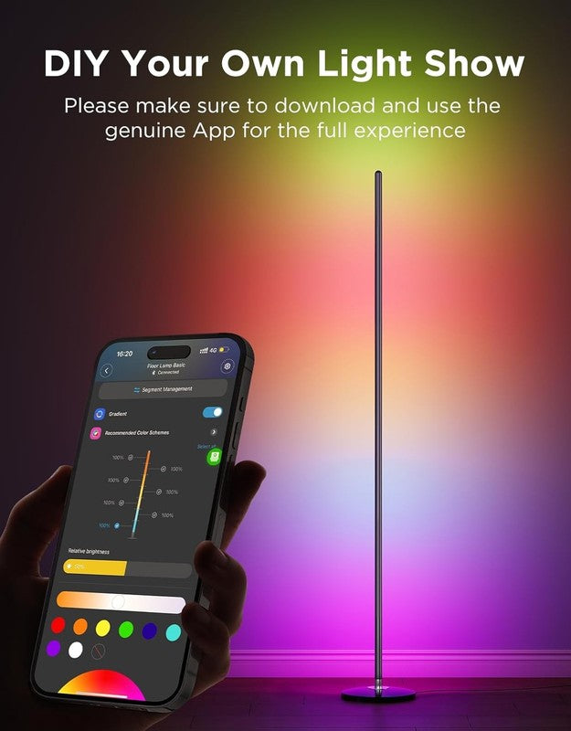 RGBIC Floor Lamp Basic, LED Corner Lamp Works with Alexa, 1000 Lumen Smart Moder4