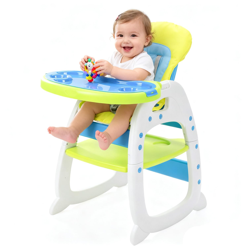 3 in 1 Baby High Chair Adjustable Toddler Feeding Chair Easy Clean for Babies0