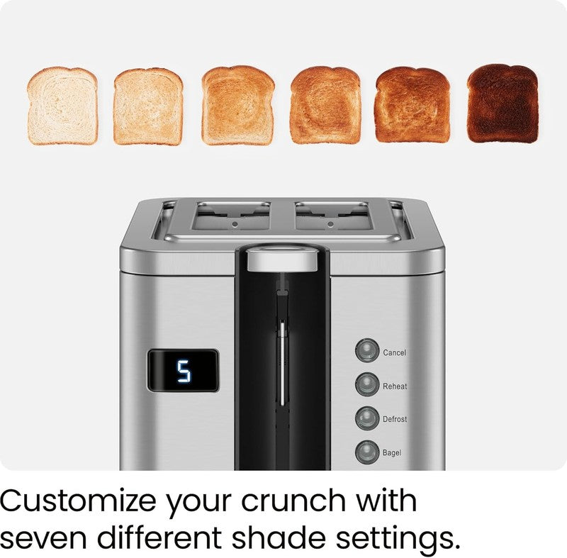 2-Slice Digital Stainless Steel Toaster - Wide Slots, Bagel, Defrost, Reheat2