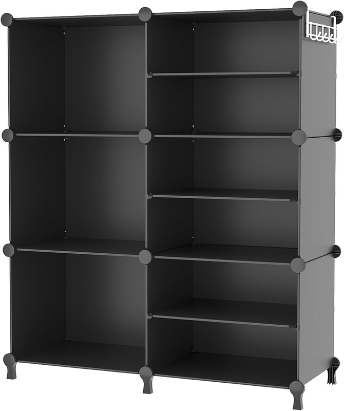 6 Cube Closet Organizer, Stackable Storage Shelves for Clothes, Black8