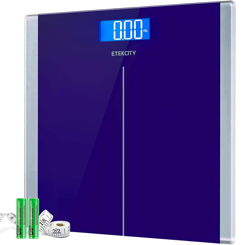 Bathroom Scale Digital Body Weight 400lb Accurate LED Glass Scale Blue0