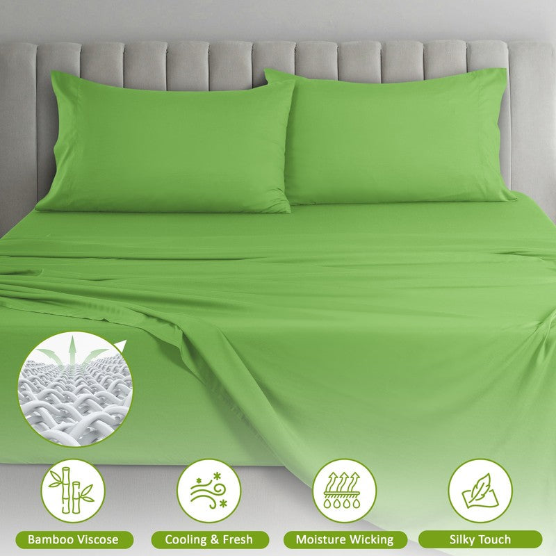 Queen Rayon from Bamboo Blend Sheets Set - 4 Piece Deep Pocket Bed Sheets Set, S6