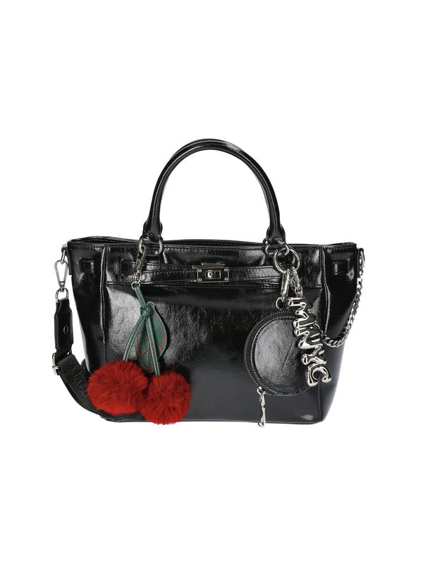Women'S Top Handle Satchel Handbag, Black8