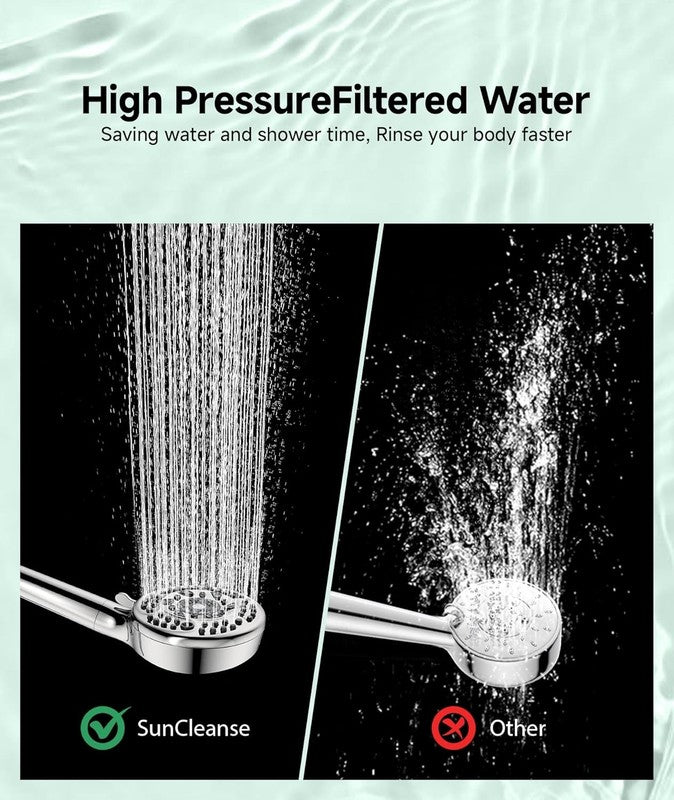 Filtered Shower Head Handheld 9 Spray Settings Detachable Chrome for Hard Water6