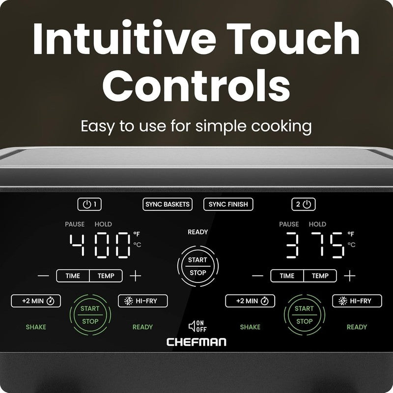 6Qt Dual Basket Air Fryer Oven Digital Double Fryer Black5