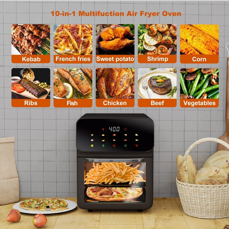 Air Fryer 12QT Convection Oven with 10-In-1 Multi Function, Visible Window and T1