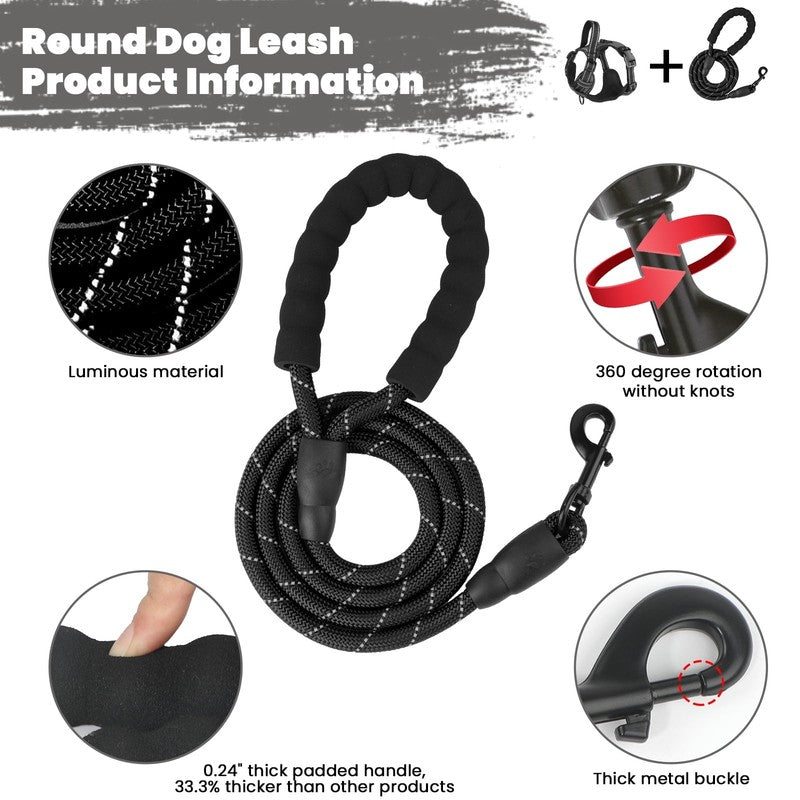 No Pull Dog Harness & Leash Set, Reflective Adjustable Soft Vest Small5