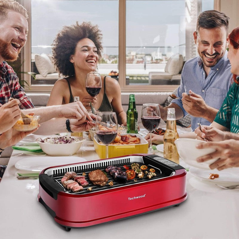 1500W Smokeless Indoor Electric Grill Korean Nonstick Plates Temp Control6