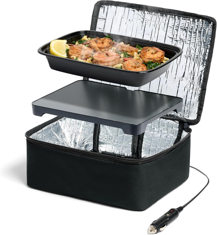 Mini Heated Lunch Box 12V Portable Electric Food Warmer for Car Black7