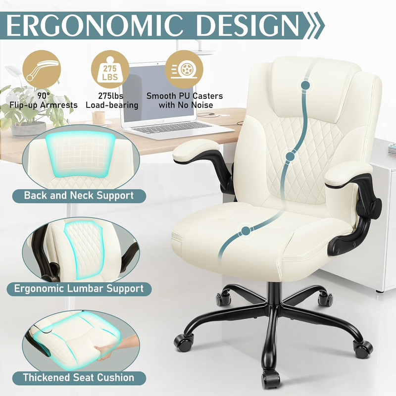 PU Leather Office Chair Ergonomic Swivel Desk Gaming Chair Wheels5