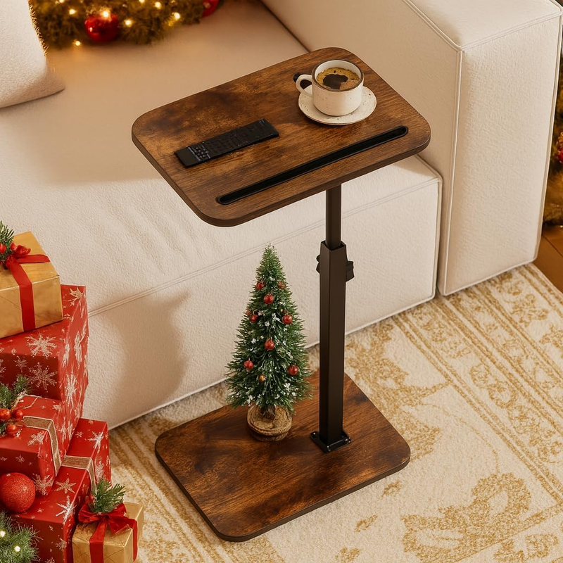 C Table Sofa Tray TV Side Adjustable Height Laptop Table Phone Small Space7