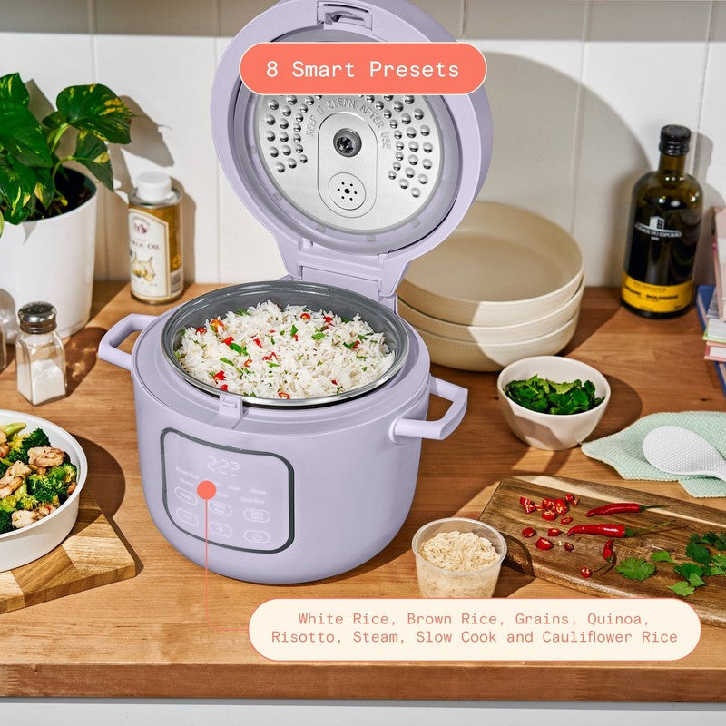 Drew Barrymore Evergood 14-Cup Rice & Grain Cooker Ceramic Nonstick Lavender1