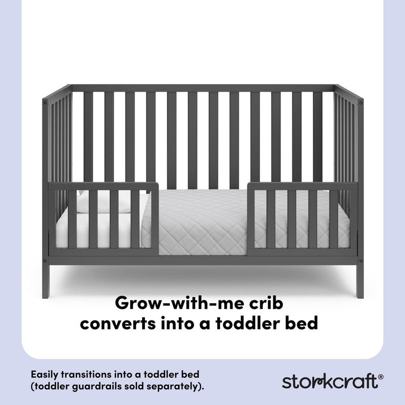 Sunset 4 In 1 Convertible Baby Crib, Gray8
