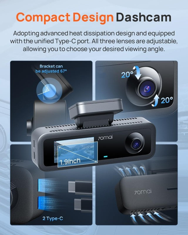 4K 3-Channel Dash Cam Front/Rear T800E GPS WiFi Voice Control Night Vision8