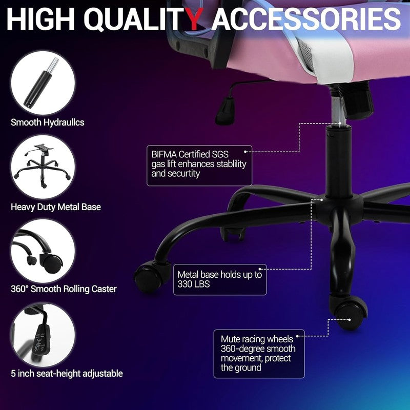 Massage Gaming Chair, Ergonomic PC Desk Chair with Headrest and Massage Lumbar S7