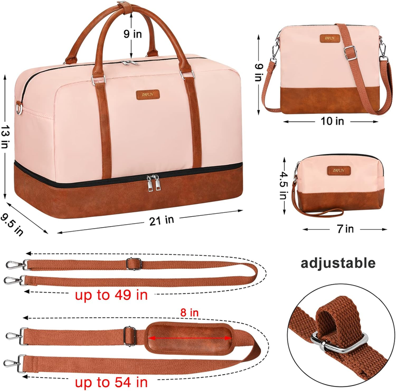 Weekender Bags for Women, 21" Weekender Travel Bag, Travel Duffle Bag with Shoe 5