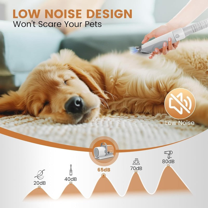 Dog Grooming Vacuum Kit 11000Pa Clipper Nail Grinder 7 Tools 2.5L4