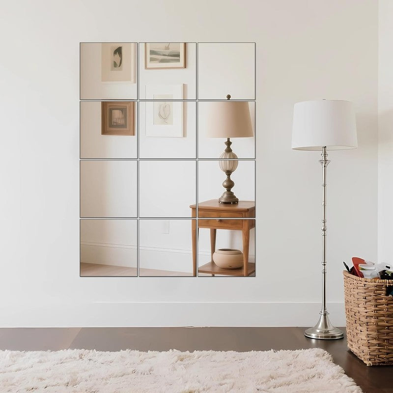 Frameless Wall-Mounted Mirrors - 12 Pack, Perfect for Home Gym & Bedroom4
